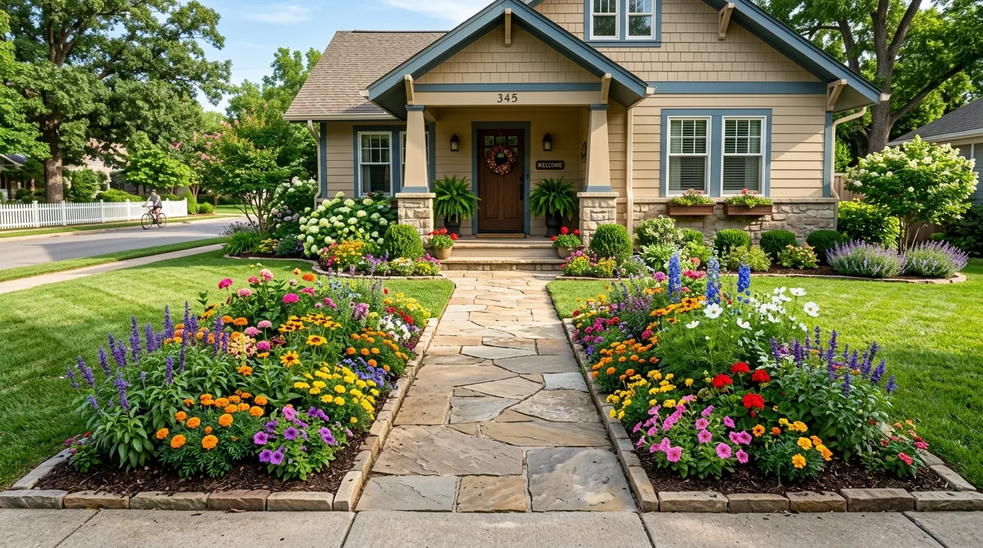 11 Flower Beds in Front of House Ideas